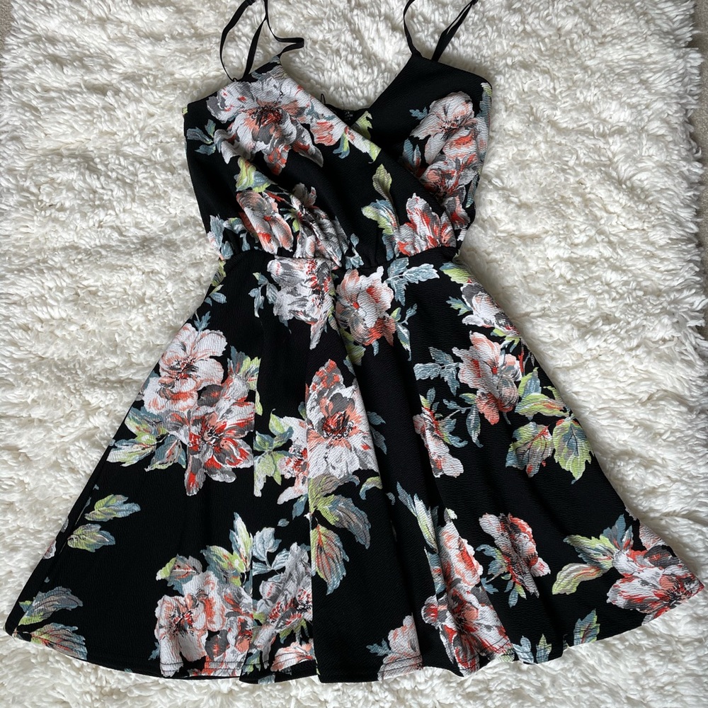 Boohoo Floral Flare Dress